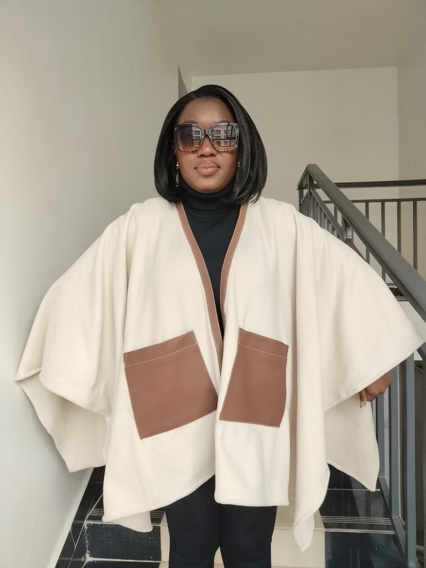 Elikai leather binded shawl
