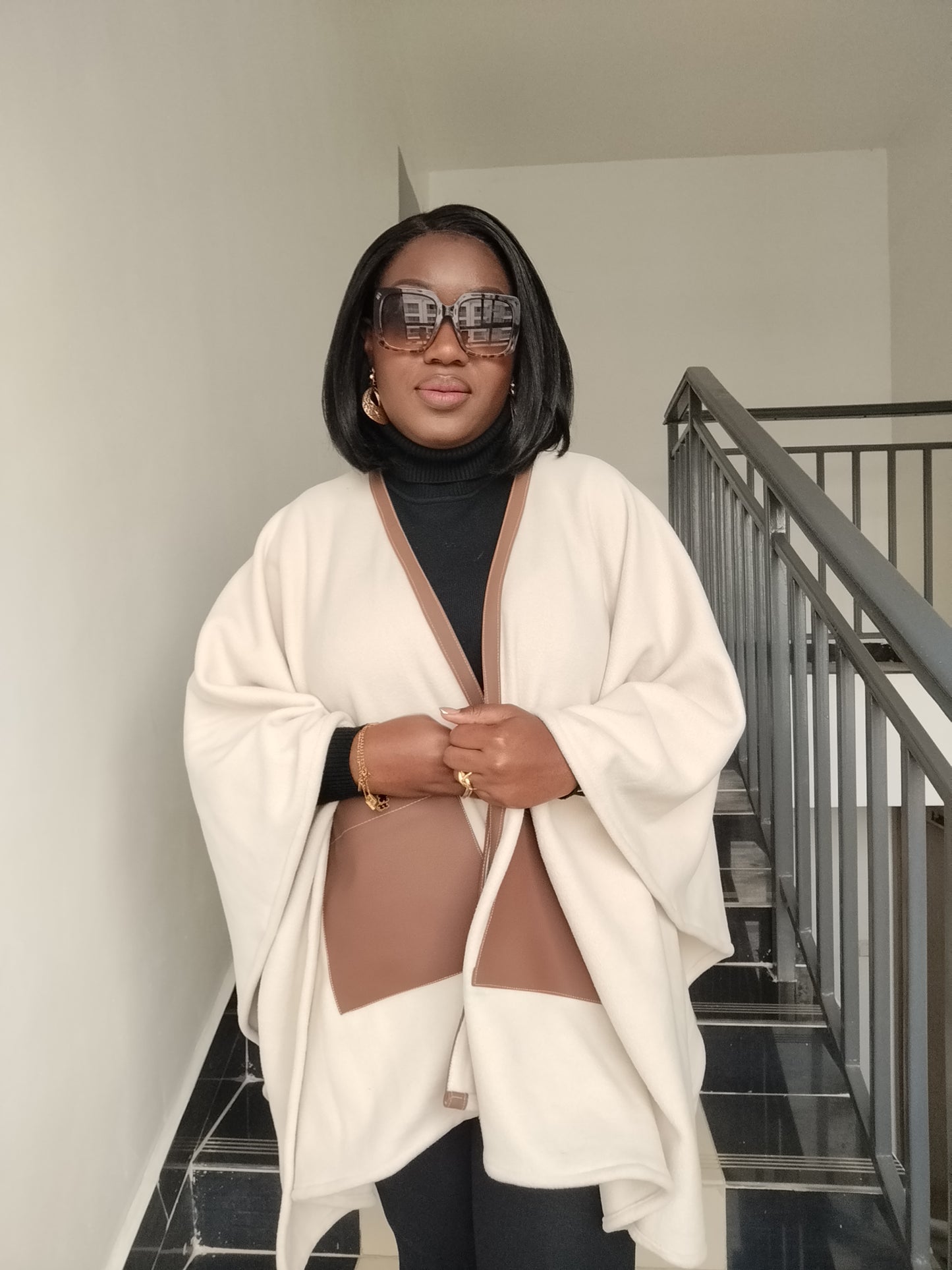Elikai leather binded shawl