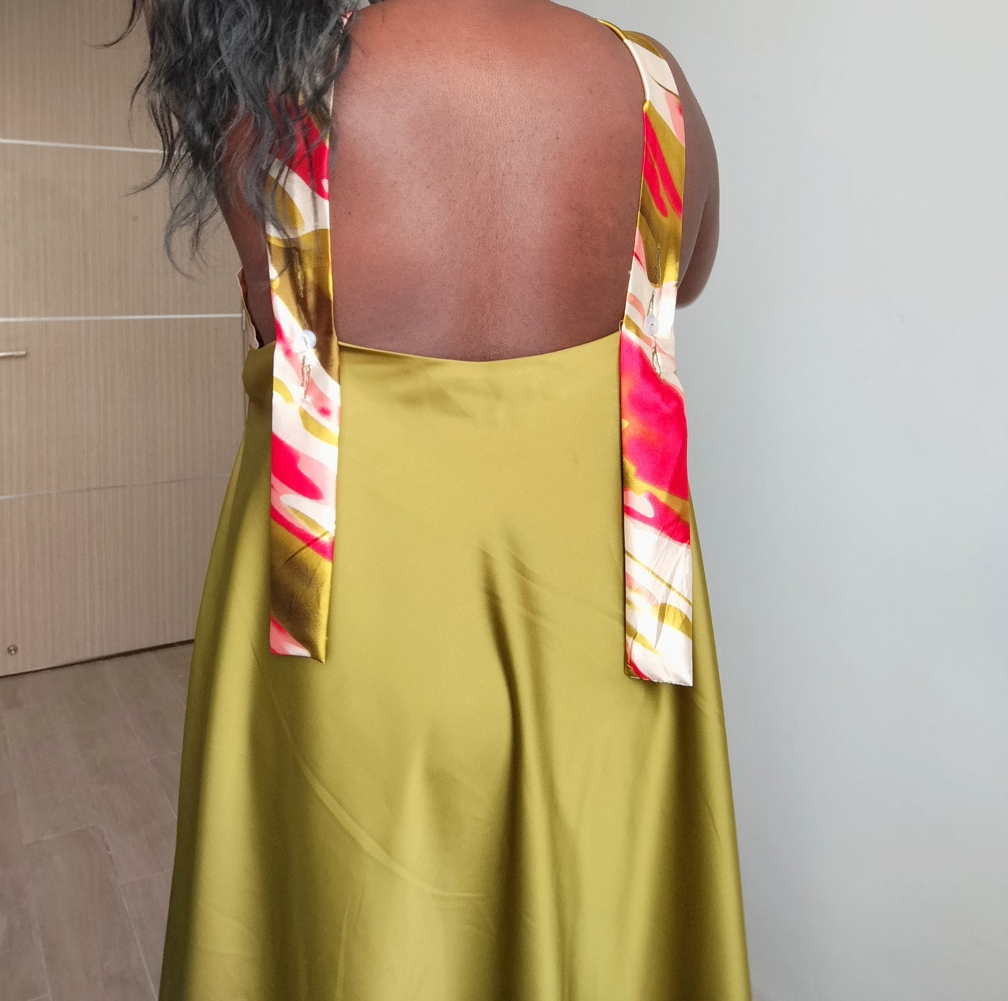 Jua crossed sleeves silk dress