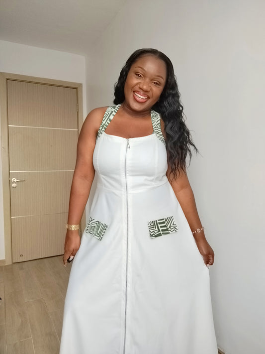 Kimia white and green dress