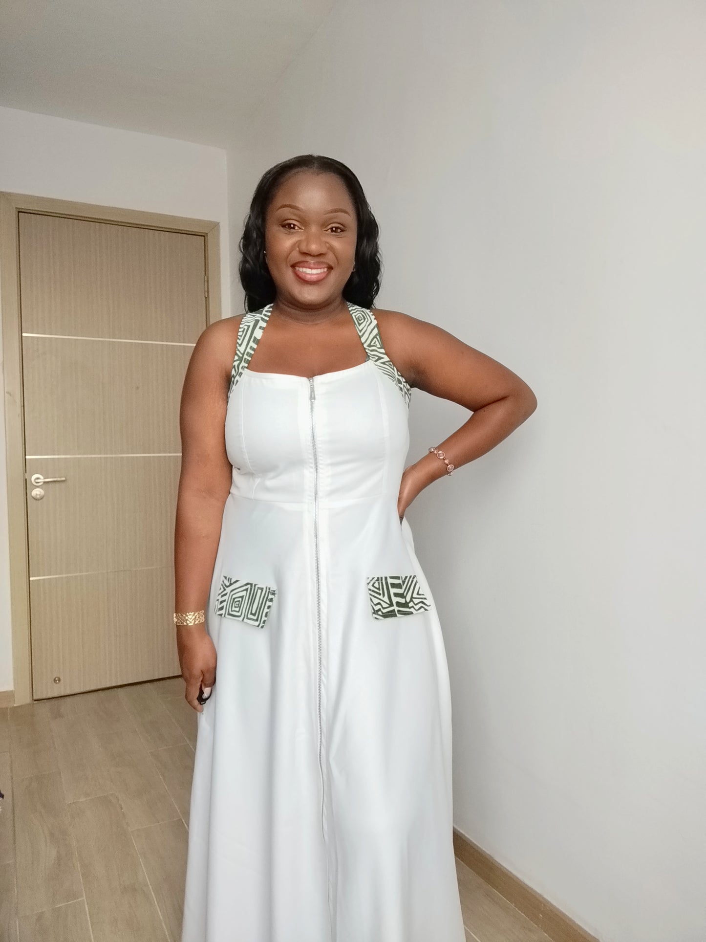 Kimia white and green dress