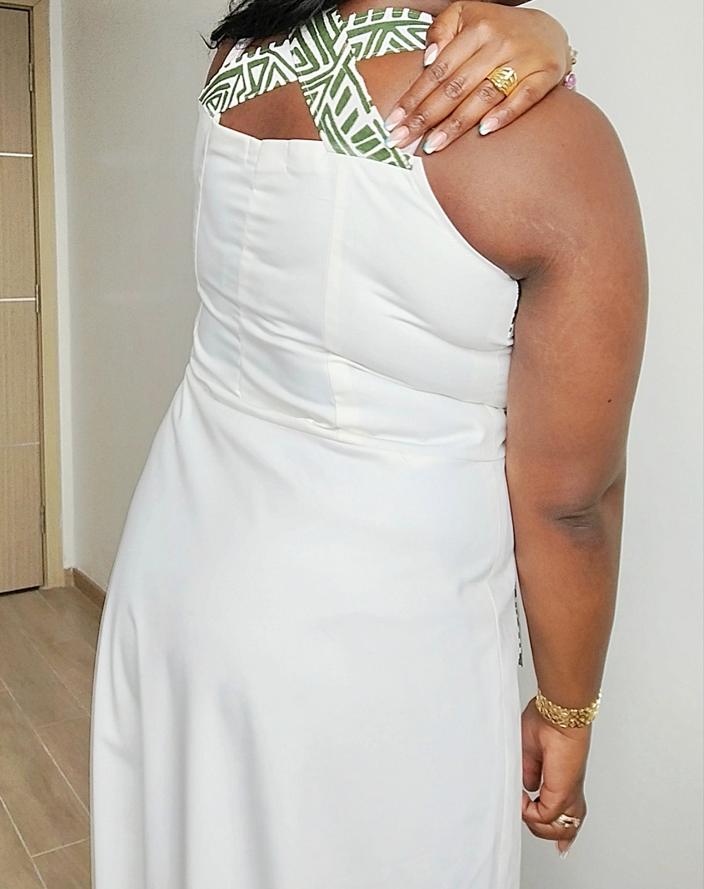 Kimia white and green dress
